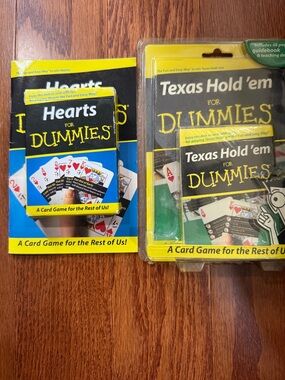 Texas Hold’em & Hearts For Dummies Card Game Bundle Poker Beginner Learning Set